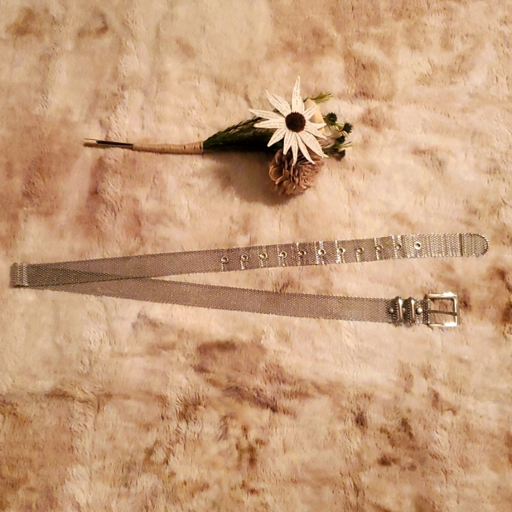 Silver chain belt